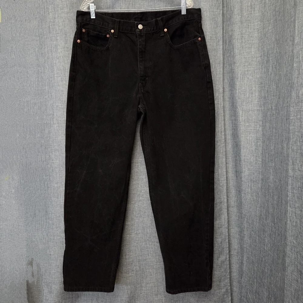 Levi's 550 Jeans Relaxed Fit Black Straight/Tapered Men's 38X32 (actual 37X31)